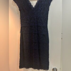 Marina Size 6 Navy Lace Dress With Beaded Detail